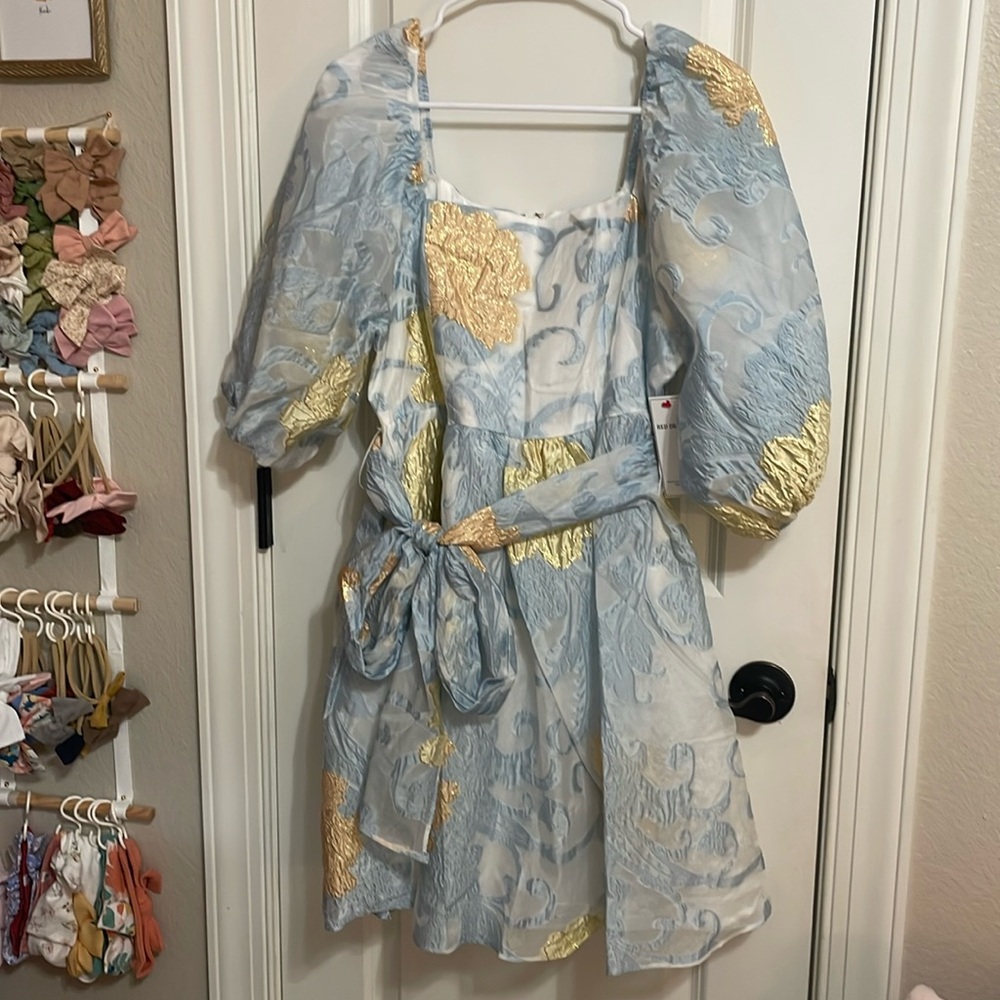 Blue Puff Sleeve Dress NWT